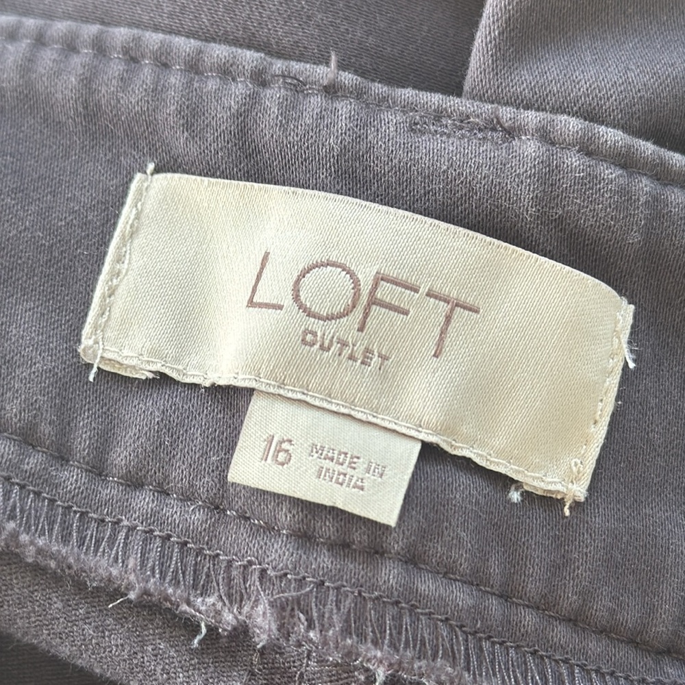 LOFT gray high rise cotton stretch skinny ankle pants size 16 - Picture 10 of 12